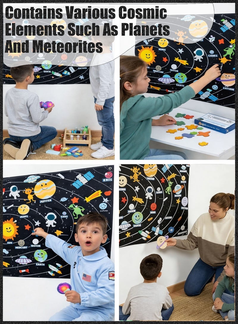 Fyliz Solar System Felt Board for Kids – Educational Montessori Space Learning Toy for Toddlers - Image 3